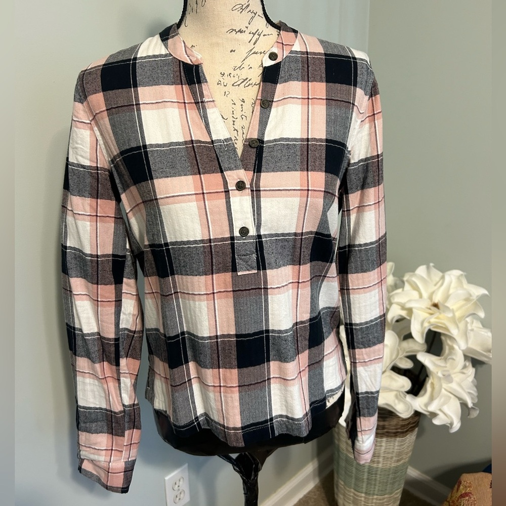 A&F Half button down flannel shirt